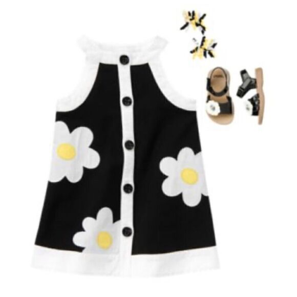 Gymboree Retro Daisy Navy Dress | 5T - Picture 1 of 4